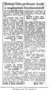 Hetényi Géza írása a Dél-Magyarország-ban