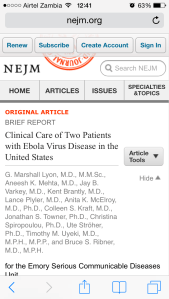 A szerzők között ott szerepel a beteg neve... Kent Brantly