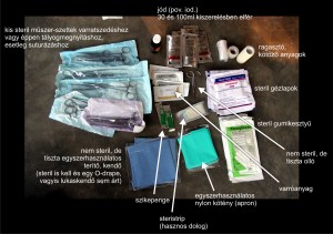 Kisebb sebészeti beavatkozásokhoz szükséges eszközök. Az osztályokon elvégezhető a varratszedés, kisebb suturázás vagy éppen tályogmegnyitás. Persze, ha van lehetőség, akkor érdemes ezeket is kisebb műtőben megcsinálni, ha van ilyen lehetőség.