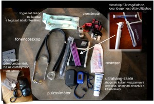 Alapvető diagnosztikai eszközök és kiegészítők. Ami nincs, az az ophthalmoscop, több ok miatt.